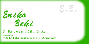 eniko beki business card