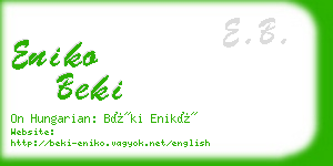 eniko beki business card